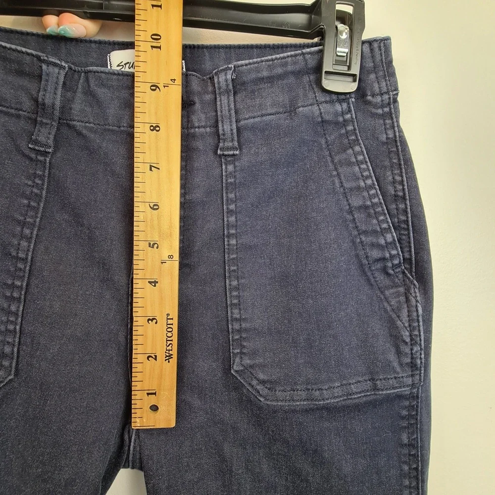 Studio Blue‎ Womens Navy Blue High Rise Utility Slim Cropped Pants Size 27 Jeans